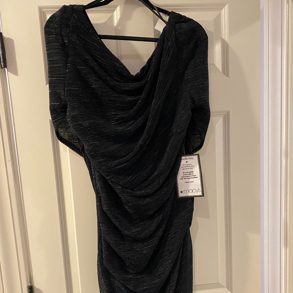 Betsy and Adam Caped Sheath Dress- sparkly